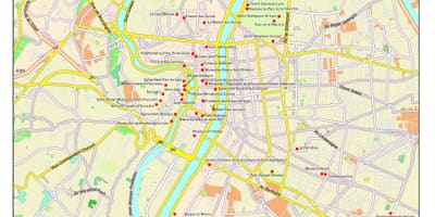 Lyon পর্যটন আকর্ষণ মানচিত্র